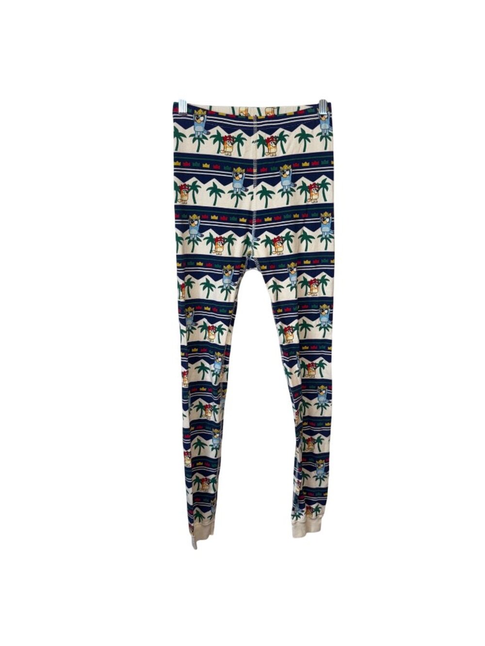 Bluey Organic Cotton Kids Pajama Pants With Palm Tree & Character Print